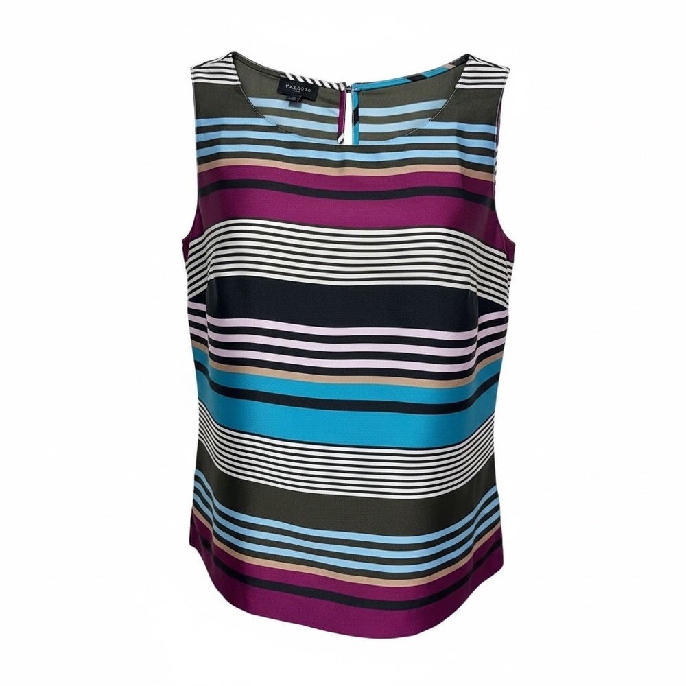 Talbots Tank Top Women's Multi-Color Striped Sleeveless Blouse Petite P